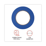 Premium Blue Masking Tape with UV Resistance, 3" Core, 18 mm x 54.8 m, Blue, 2/Pack