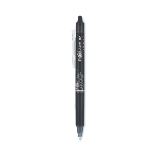 FriXion Clicker Erasable Gel Pen, Retractable, Fine 0.7 mm, Black Ink, Black Barrel