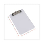 Plastic Clipboard with Low Profile Clip, 0.5" Clip Capacity, Holds 5 x 8 Sheets, Clear