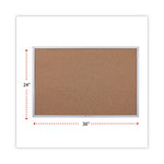 Cork Bulletin Board, 36 x 24, Tan Surface, Aluminum Frame