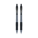 G2 Premium Gel Pen, Retractable, Fine 0.7 mm, Black Ink, Smoke/Black Barrel, 2/Pack