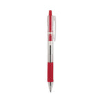 EasyTouch Ballpoint Pen, Retractable, Fine 0.7 mm, Red Ink, Clear Barrel, Dozen