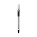 EasyTouch Ballpoint Pen, Stick, Fine 0.7 mm, Black Ink, Clear/Black Barrel, Dozen