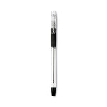 EasyTouch Ballpoint Pen, Stick, Medium 1 mm, Black Ink, Clear/Black Barrel, Dozen