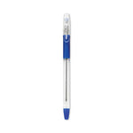 EasyTouch Ballpoint Pen, Stick, Medium 1 mm, Blue Ink, Clear/Blue Barrel, Dozen