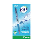 B2P Bottle-2-Pen Recycled Ballpoint Pen, Retractable, Fine 0.7 mm, Blue Ink, Translucent Blue Barrel, Dozen