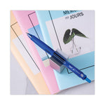 G-Knock BeGreen Gel Pen, Retractable, Fine 0.7 mm, Blue Ink, Translucent Blue/Blue Barrel, Dozen