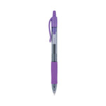 G2 Premium Gel Pen, Retractable, Extra-Fine 0.5 mm, Purple Ink, Smoke/Purple Barrel, Dozen