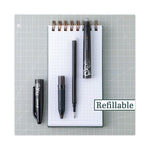 FriXion Ball Erasable Gel Pen, Stick, Fine 0.7 mm, Black Ink, Black/White Barrel