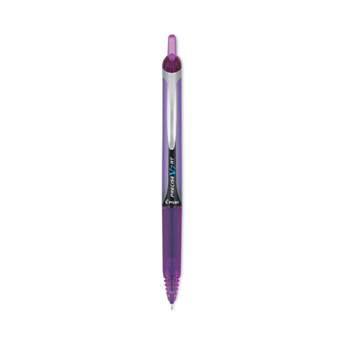 Precise V7RT Roller Ball Pen, Retractable, Fine 0.7 mm, Purple Ink, Purple Barrel