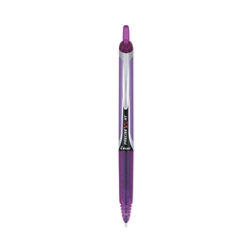 Precise V5RT Roller Ball Pen, Retractable, Extra-Fine 0.5 mm, Purple Ink, Purple Barrel