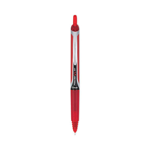 Precise V5RT Roller Ball Pen, Retractable, Extra-Fine 0.5 mm, Red Ink, Red Barrel