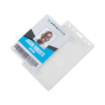 Frosted Two-Card Rigid Badge Holders, Vertical, Frosted 2.5" x 4.13" Holder, 2.13" x 3.38" Insert, 25/Box