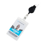 Frosted Two-Card Rigid Badge Holders, Vertical, Frosted 2.5" x 4.13" Holder, 2.13" x 3.38" Insert, 25/Box