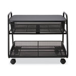 Onyx Under Desk Machine Stand, Metal, 1 Shelf, 1 Drawer, 1 Bin, 100 lb Capacity, 21" x 16" x 17.5", Black