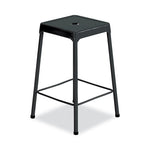 Counter-Height Steel Stool, Backless, Supports Up to 250 lb, 25" Seat Height, Black