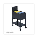 Extra-Deep Locking Mobile Tub File, Letter Size, Metal, 1 Shelf, 1 Bin, 13.5" x 24.75" x 28.25", Black