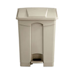 Large Capacity Plastic Step-On Receptacle, 17 gal, Plastic, Tan