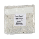 Banded Cotton Mop Head, #24, White, 12/Carton