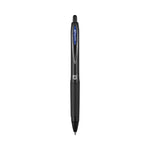 207 Plus+ Gel Pen, Retractable, Medium 0.7 mm, Blue Ink, Black Barrel, Dozen