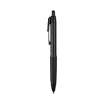 207 Plus+ Gel Pen, Retractable, Medium 0.7 mm, Blue Ink, Black Barrel, Dozen