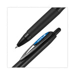 207 Plus+ Gel Pen, Retractable, Medium 0.7 mm, Blue Ink, Black Barrel, Dozen