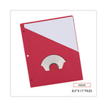 Slash-Cut Pockets for Three-Ring Binders, Jacket, Letter, 11 Pt., 8.5 x 11, Red, 10/Pack