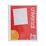 Slash-Cut Pockets for Three-Ring Binders, Jacket, Letter, 11 Pt., 9.75 x 11.75, White, 10/Pack