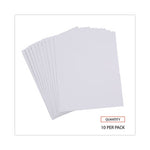 Slash-Cut Pockets for Three-Ring Binders, Jacket, Letter, 11 Pt., 9.75 x 11.75, White, 10/Pack