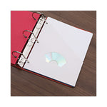 Slash-Cut Pockets for Three-Ring Binders, Jacket, Letter, 11 Pt., 9.75 x 11.75, White, 10/Pack