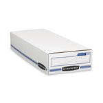 STOR/FILE Check Boxes, 9.25" x 25" x 4.13", White/Blue, 12/Carton