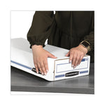 STOR/FILE Check Boxes, 9.25" x 25" x 4.13", White/Blue, 12/Carton