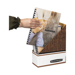 Corrugated Cardboard Magazine File, 4 x 11 x 12.25, Wood Grain, 12/Carton