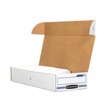 STOR/FILE Check Boxes, 9.25" x 25" x 4.13", White/Blue, 12/Carton