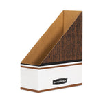 Corrugated Cardboard Magazine File, 4 x 11 x 12.25, Wood Grain, 12/Carton