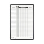 Employee In/Out Board System, Up to 36 Employees, 24 x 36, Porcelain White/Gray Surface, Black Aluminum Frame