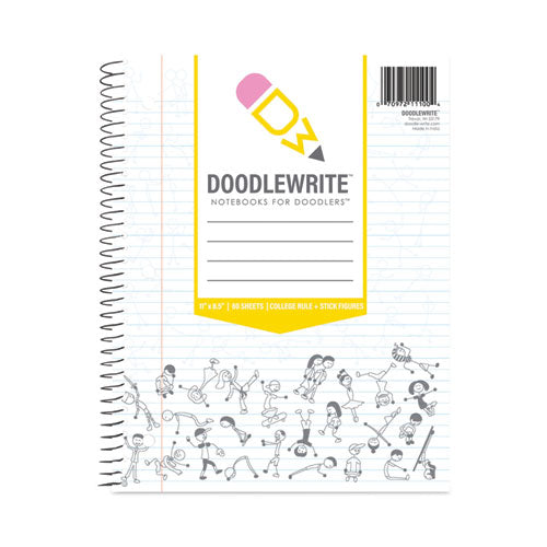 DoodleWrite Notebooks, 1-Subject, Wide/Legal Rule, White Cover, (50) Sheets, 24/Carton, Ships in 4-6 Business Days