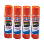 Washable School Glue Sticks, 0.24 oz, Applies Purple, Dries Clear, 4/Pack