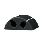 Two Channel Cable Holder, 2" x 2", Black, 6/Pack