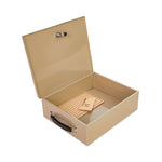 Jumbo Locking Cash Box, 1 Compartment, 14.38 x 11 x 4.13, Sand