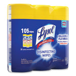 Disinfecting Wipes, 1-Ply, 7 x 7.25, Lemon and Lime Blossom, White, 35 Wipes/Canister, 3 Canisters/Pack