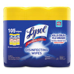 Disinfecting Wipes, 1-Ply, 7 x 7.25, Lemon and Lime Blossom, White, 35 Wipes/Canister, 3 Canisters/Pack, 4 Packs/Carton