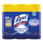 Disinfecting Wipes, 1-Ply, 7 x 7.25, Lemon and Lime Blossom, White, 35 Wipes/Canister, 3 Canisters/Pack