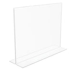 Anti-Glare Stand Up Double Sided Sign Holder, 8.5 x 11, Clear