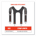 Arsenal 5560 Padded Tool Belt Suspenders, 36" to 48" Waist, 3" Wide, Polyester, Gray, Ships in 1-3 Business Days