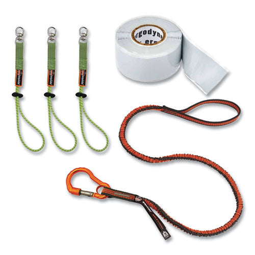 Squids 3182 Tool Tethering Kit, 10lb Max Working Capacity, 38" to 48", Orange/Gray and Neon Green, Ships in 1-3 Business Days