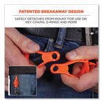 Squids 3400 Glove Clip Holder with Dual Clips, 1 x 1 x 6.5, Acetal Copolymer, Orange, 100/Carton, Ships in 1-3 Business Days