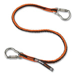 Squids 3111F(x) Tool Lanyard w/StainlessSteel Carabiners,15lb Max Work Cap, 38" to 48",Orange/Gray,Ships in 1-3 Business Days