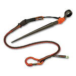 Squids 3102F(x) Tool Lanyard w/Aluminum Carabiner+Cinch-Loop, 5 lb Max Work Cap, 38" to 48", OR/GY,Ships in 1-3 Business Days