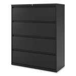 Lateral File, 4 Legal/Letter-Size File Drawers, Black, 42" x 18.63" x 52.5"